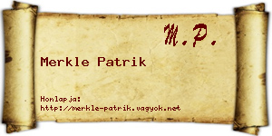 Merkle Patrik névjegykártya